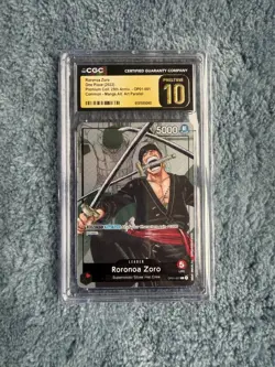 2022 One Piece Roronoa Zoro Premium Collection 25th Anniversary OP01-001 CGC 10P - Image 1