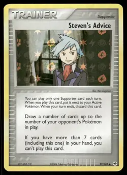 Pokemon Cards Steven's Advice 92/101 Reverse Holo Hidden Legends LP - Image 1