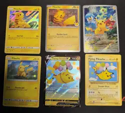 Pokemon Pikachu 6 Card Lot Bundle - Image 1