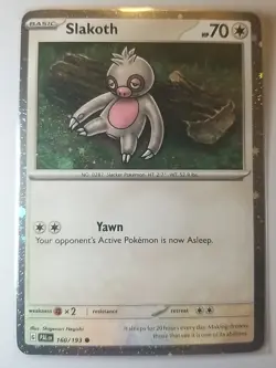 Pokemon Slakoth 160/193 Cosmos Holo Exclusive Promo Paldea Evolved Card TCG - Image 1
