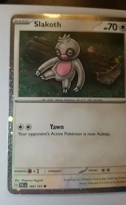 Pokemon Slakoth 160/193 Cosmos Holo Exclusive Promo Paldea Evolved Card TCG - Image 3