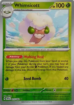015/162 WHIMSICOTT REVERSE HOLO TEMPORAL FORCES POKEMON CARD - Image 1