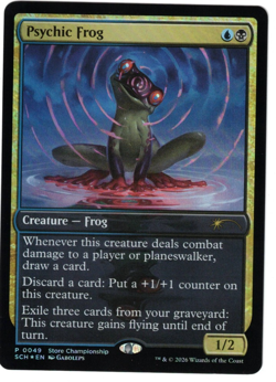 MTG PSYCHIC FROG FOIL SECRETS OF STRIXHAVEN STORE CHAMPIONSHIP PROMO NM - Image 1