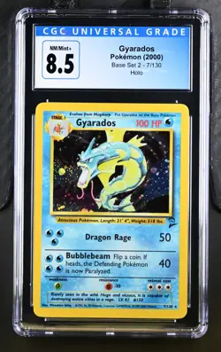 Pokemon GRADED 2000 Gyarados 7/130 BS NM/8.5 CGC ENGLISH - Image 1