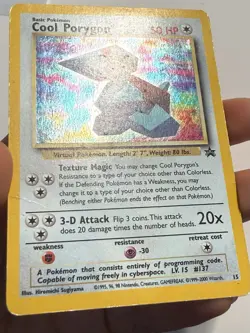Pokemon TCG RARE Vintage Cool Porygon WoTC Black Star Promo #15 DMG Condition - Image 3