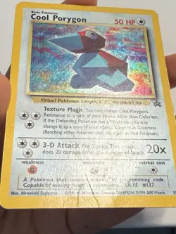 Pokemon TCG RARE Vintage Cool Porygon WoTC Black Star Promo #15 DMG Condition - Image 4