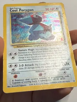 Pokemon TCG RARE Vintage Cool Porygon WoTC Black Star Promo #15 DMG Condition - Image 5
