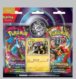 ⭐Pokemon Mega Evolution & Phantasmal Flames Blister 2Pack Raikou Promo Coin⭐ - Image 1
