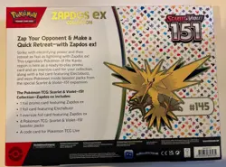 Pokemon TCG Scarlet & Violet 151 Zapdos Ex Collection |BRAND NEW SEALED Pokemon - Image 2