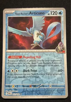 Team Rocket's Articuno 051/182 Gym Heroes Holo Rare NM Pokemon TCG - Image 1