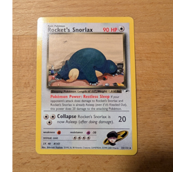 Pokemon TCG Rocket's Snorlax Gym Heroes Rare 033/132 90 HP - Image 1