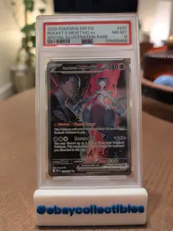 2025 Pokemon Dri En Team Rocket's Mewtwo Ex Special Illustration Rare PSA 8 - Image 1