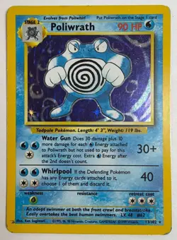 Poliwrath #13/102 Set Unlimited Pokemon 1999 Rare Holo - HP - Image 1
