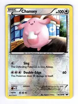 Chansey (80) Dark Explorers #80 (2012) Common Reverse Holo LP Pokemon - Image 1