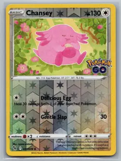Chansey (Reverse Holo) Pokemon GO 051/078 2022 NM - Image 1
