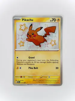 Pokemon TCG Pikachu 131/091 Paldean Fates Holo Shiny Rare NM - Image 1
