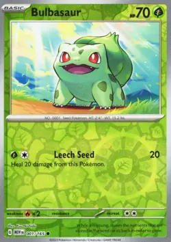 Bulbasaur Cosmos Holo NM 001/165 Scarlet & Violet 151 Pokemon - Image 1