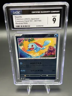 Pokemon Squirtle 007/165 CGC 9 Mint Japanese 151 Reverse Holo CGC *Slab Scuffs* - Image 1