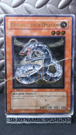 | Yugioh Proto-Cyber Dragon SOI-EN010 1st Edition Ultimate Rare DMG 🔥 | - Image 1