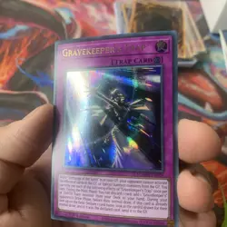 YUGIOH GRAVEKEEPER'S TRAP ULTRA PHARAOH'S RARE 1ST EDITION NM MAMA-EN029 - Image 1