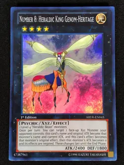 Yugioh Number 8: Heraldic King Genom-Heritage ABYR-EN045 1st Super (NM) - Image 1
