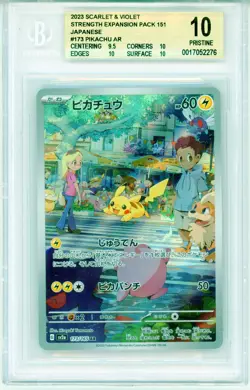 2023 Pokemon Japanese Scarlet & Violet Pack 151 AR Pikachu #173 BGS 10 PRISTINE - Image 1