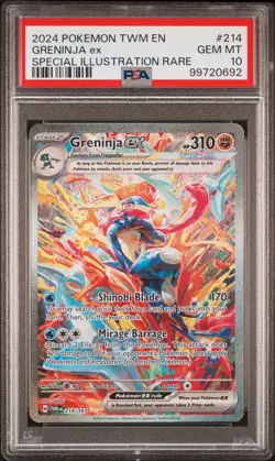 2024 POKEMON TWM EN-TWILIGHT MASQUERADE #214 GRENINJA EX PSA 10 - Image 1