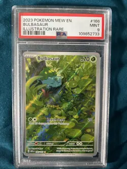 2023 Pokemon Mew Illustration Rare Bulbasaur En-151 #166 PSA 9 - Image 1