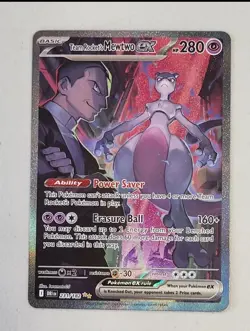 Pokemon TCG Team Rockets Mewtwo EX 213/182 Full Art Destined Rivals English - Image 1