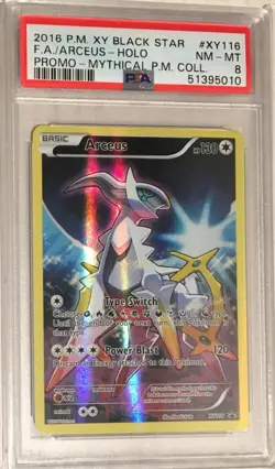 2016 Pokemon XY Black Star Promo PSA 8 Mythical Arceus Full Art HOLO #XY116 - Image 1