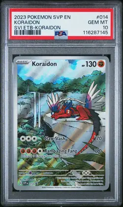 2023 Pokemon SVP EN-SV Black Star Promo Koraidon Scarlet Violet Etb PSA 10 #014 - Image 1