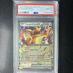 2023 Pokemon TCG Kangaskhan ex 115/165 SV 151 Full Art Holo PSA 10 EN - Image 1