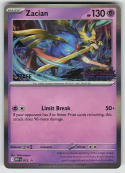 ZACIAN (PRERELEASE) [STAFF] 015 HOLO ME: MEGA EVOLUTION PROMO POKEMON HOLO NM/M - Image 1