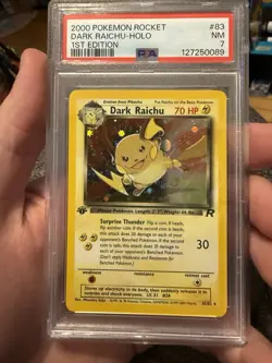2000 POKEMON ROCKET 1ST EDITION #83 DARK RAICHU-HOLO PSA 7 - Basketball Orb! 🏀 - Image 1