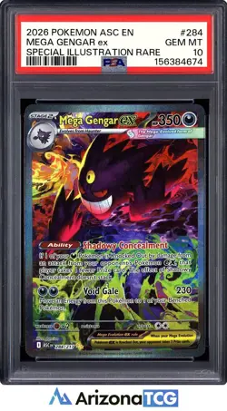 Pokemon 2026 Mega Gengar ex 284/217 SIR Ascended Heroes GEM MINT PSA 10 - Image 1