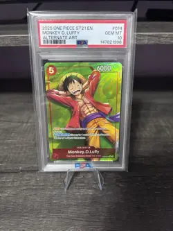 One Piece 2025 Starter Deck ST21-014 Monkey D. Luffy PSA 10 - Image 1