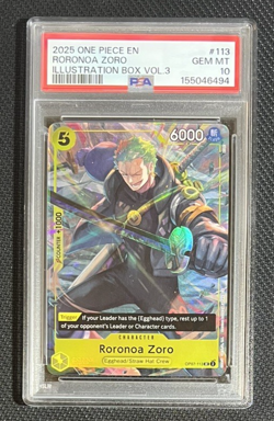 One Piece Roronoa Zoro Illustration Box Vol. 3 Promo OP07-113 - PSA 10 Bandai - Image 1