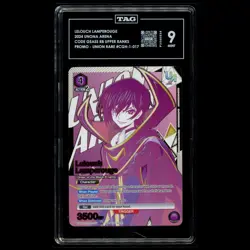 2024 Union Arena Rare Battle Lelouch Lamperouge #17 Promo TAG 9 MINT - Image 1