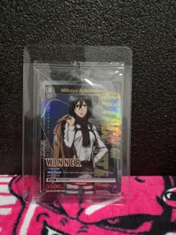 Union Arena Mikasa Ackermann Winner Card English UEPR/ AOT-1-023 Tournament New - Image 1