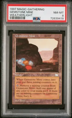 MTG Gemstone Mine - Weatherlight - PSA 8 NM-MT - Graded Magic The Gathering - Image 1