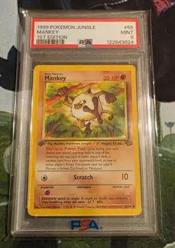 Pokemon - Mankey 55/64 Jungle Regular - PSA 9 MINT Graded Pokemon - Image 3
