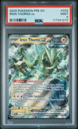 2025 POKEMON PRE EN-PRISMATIC EVOLUTIONS #032 IRON THORNS EX PSA 9 - Image 1