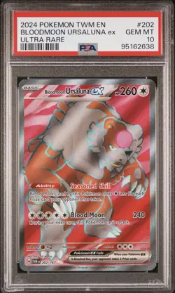 Pokemon - Bloodmoon Ursaluna ex 202/167 - Twilight Masquerade - UR - PSA 10 - Image 1