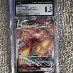 Blaziken VMAX CGC 8.5 Pokemon Matchless Fighters 008/070 Japanese Holo 2021 - Image 1