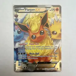 Pokemon Flareon EX Full Art Ultra Rare Holo RC28/RC32 Generations HP 170 - Image 1