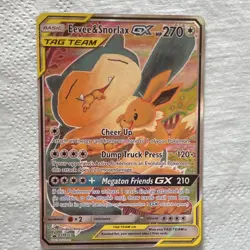 Pokemon Eevee & Snorlax GX TAG TEAM Holo Promo SM169 270 HP 2019 EN - Image 2