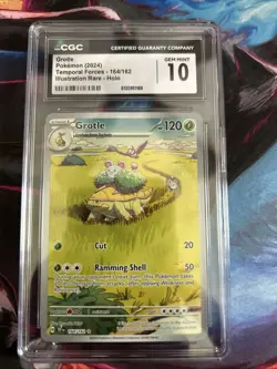 Pokemon TCG Grotle 164/162 Temporal Forces Holo Illustration Rare CGC 10 Gem - Image 1