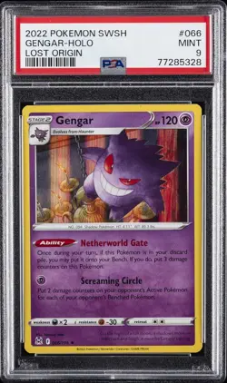 2022 POKEMON SWORD & SHIELD LOST ORIGIN #066 GENGAR-HOLO PSA 9 - Image 1