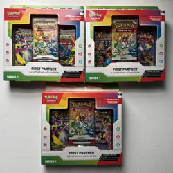 3x First Partner Illustration Collection Series 1 Boxes: Pokemon - New & Sealed - Image 1