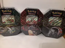 Pokemon Scarlet and Violet Paldean Fates Tins Sealed Complete Set All 3 Tins - Image 2